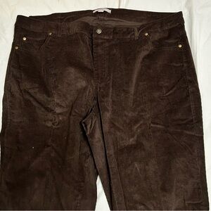 Woman Within Dark Brown 5 Pocket Corduroy Pants Size 24W Petite NWT (New In Bag)